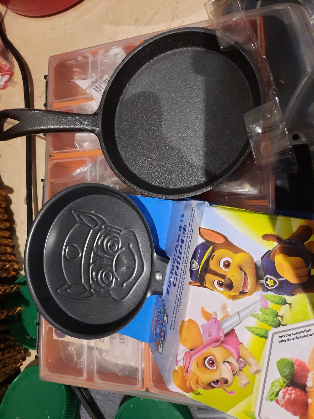 Mom-Child Small Skillets Paw Patrol Kids Pancake Pan &  Cast Iron Crepe Egg 2PC